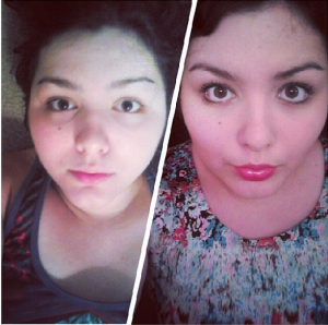 Before and after make-up selfie. Just saying.